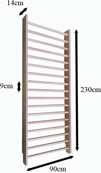 Espaldera recta con medidas